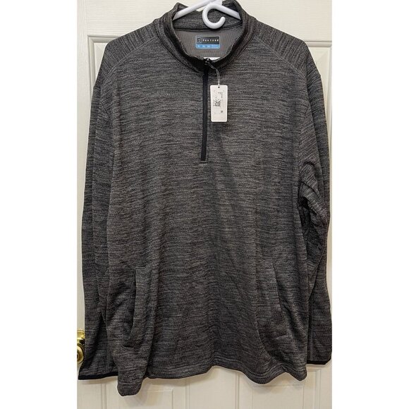PGA Tour Golf 1/4 Zip Pullover Mens Black/Gray Mock Neck Performance Top XLarge - Picture 2 of 9